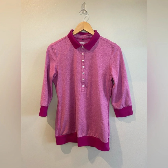 NIKE GOLF Women’s Short Sleeve Polo Pink Fuchsia Tour Premium Dri-Fit Medium - Picture 1 of 9